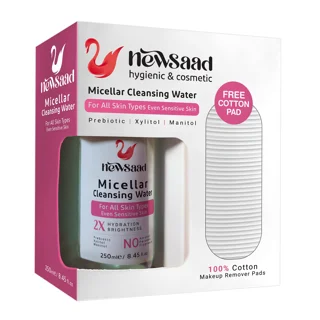 میسلار واتر ۲۵۰ میلی لیتر مناسب انواع پوست به همراه پد پاک کننده رایگان
