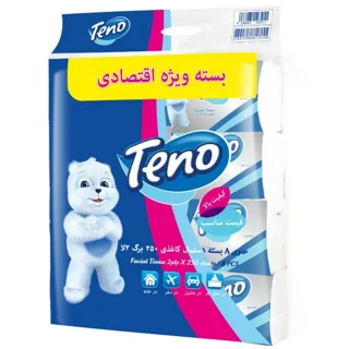 دستمال کاغذی تنو 2 لایه بسته 250 برگ مجموعه 8 عددی