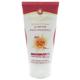 کرم ضد آفتاب سان سیف بژ طبیعی SPF 50 مدل Anti Ageing ظرفیت 50 میلی لیتر