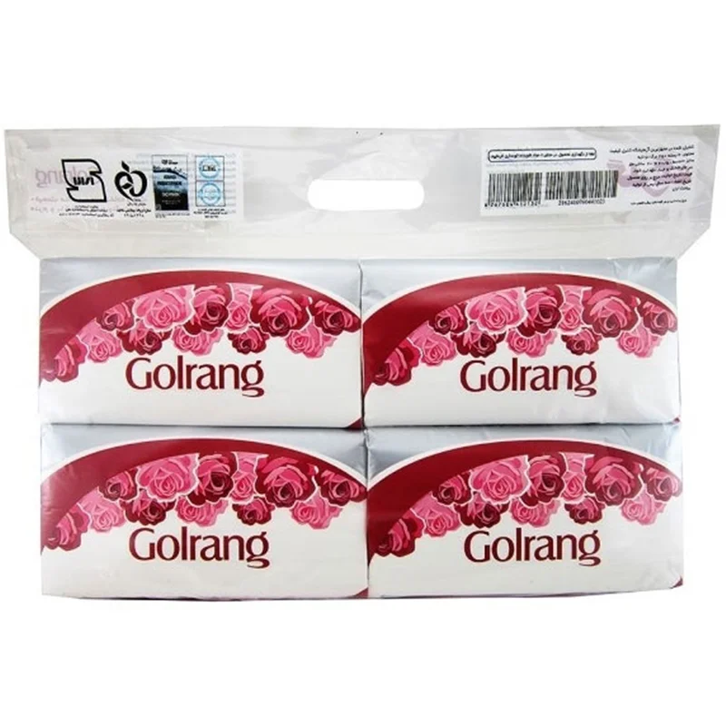 دستمال کاغذی اقتصادی گلرنگ 2 لایه مدل Soft بسته 4 عددی