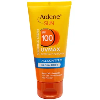 کرم ضد آفتاب آردن بژ طبیعی SPF 100 مدل UVmax ظرفیت 50 میلی لیتر