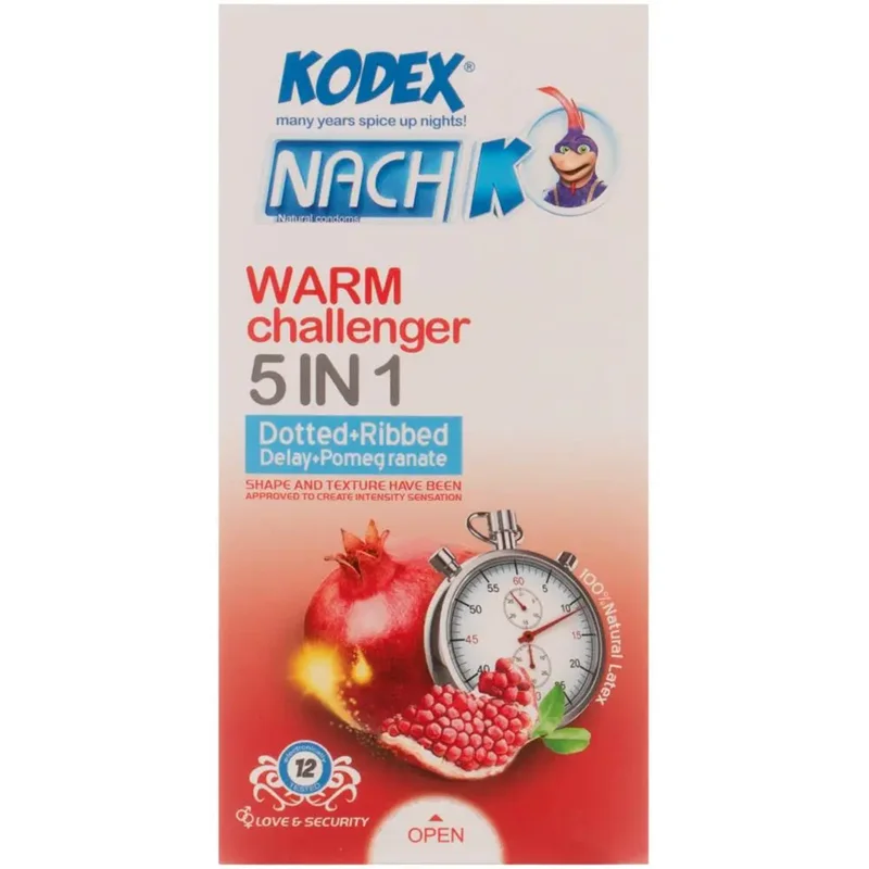 کاندوم کدکس مدل Warm Challenger بسته 12 عددی