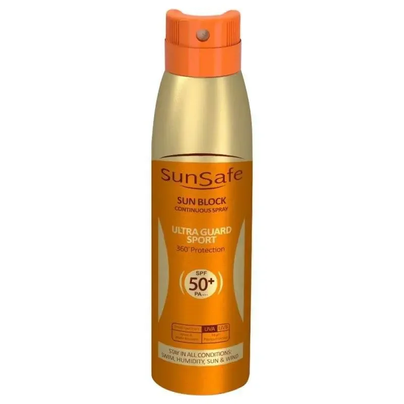 اسپری ضدآفتاب سان سیف SPF 50 مدل Ultra Guard ظرفیت 150 میلی لیتر