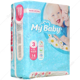 پوشک معمولی متوسط سایز 3 مای بیبی (بسته 14 و 38 عددی)