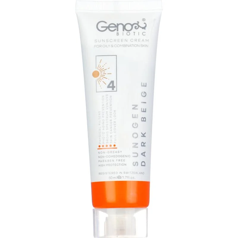 کرم ضد آفتاب ژنو بژ تیره مناسب برای پوست چرب و مختلط SPF 50