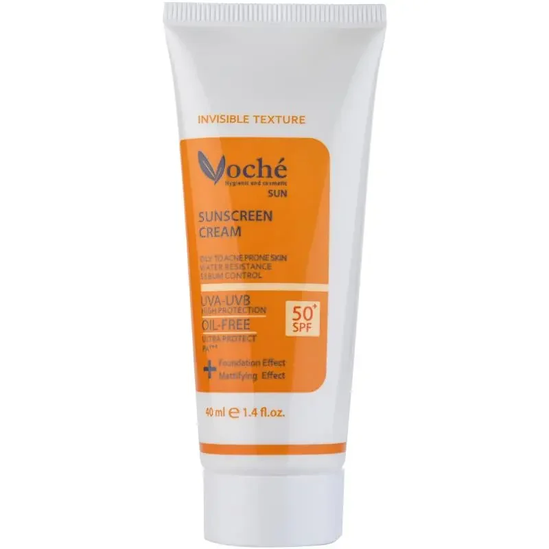 کرم ضد آفتاب وچه بی رنگ مناسب برای پوست چرب و مستعد آکنه SPF 50