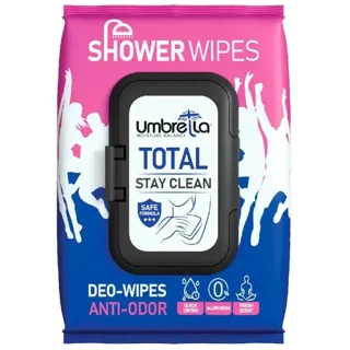 دستمال مرطوب خوشبو کننده بدن آمبرلا مدل Total بسته 50 عددی