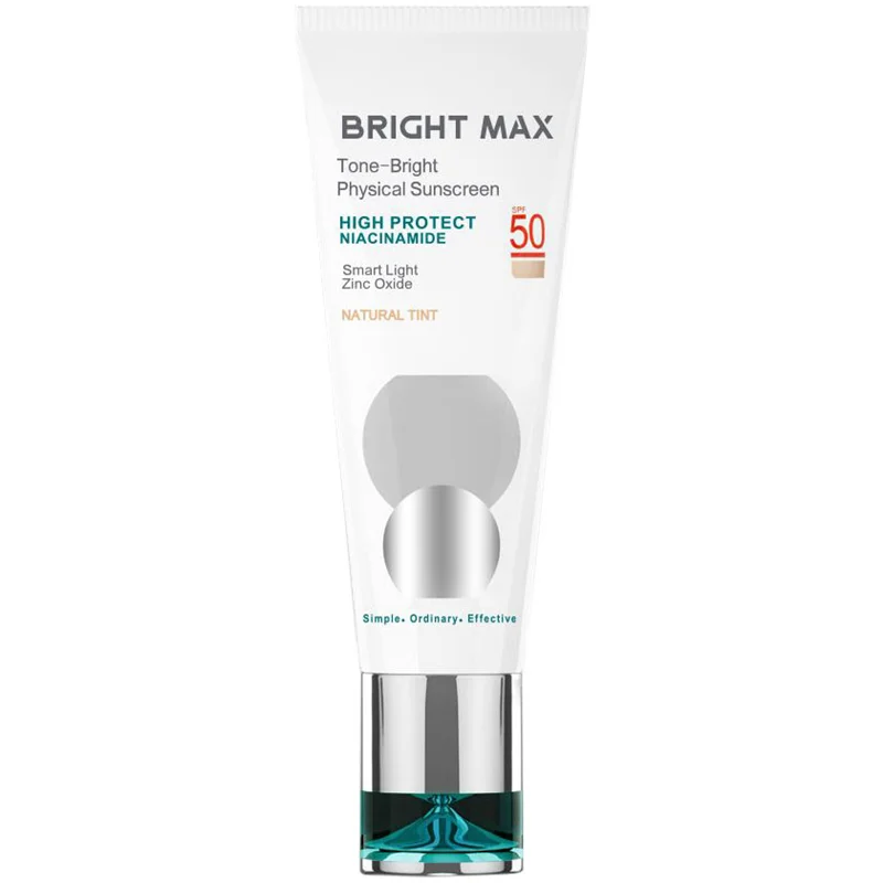 کرم ضد آفتاب فیزیکال برایت مکس رنگی طبیعی SPF50