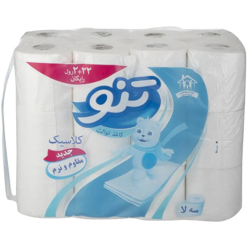 دستمال توالت تنو 3 لایه مجموعه 24 عددی