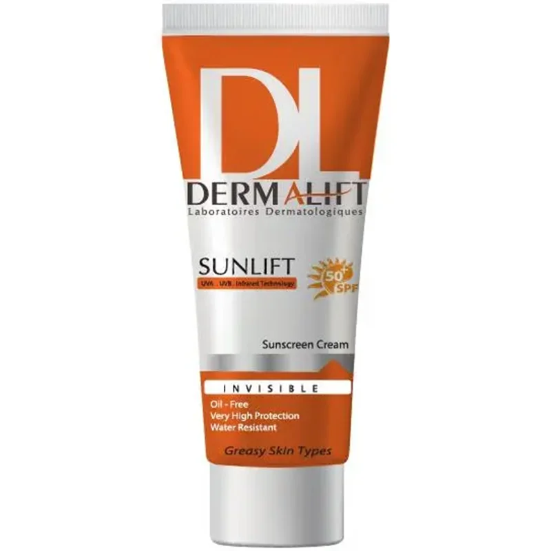 کرم ضد آفتاب درمالیفت بی رنگ مناسب برای پوست چرب SPF 50