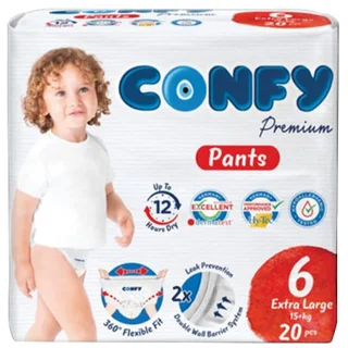 پوشک شورتی کودک کانفی سایز 6 مدل Premium بسته 20 عددی
