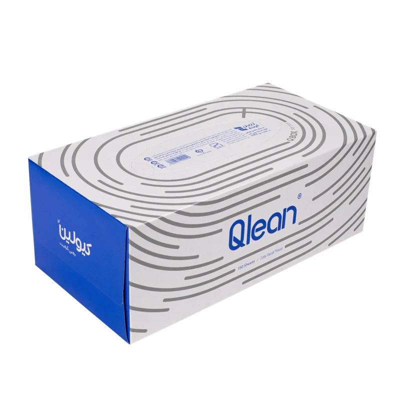 دستمال کاغذی جعبهای 150برگ 2لایه_ طرح Qbox کیولین