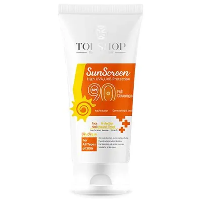 کرم ضد آفتاب تاپ شاپ بی رنگ SPF 90