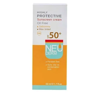 کرم ضد آفتاب رنگی نئودرم مناسب برای پوست چرب و مختلط SPF 50