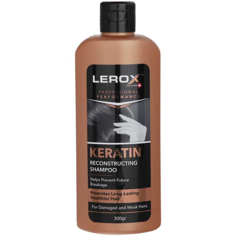 شامپو مو لروکس مناسب موهای آسیب دیده و شکننده مدل Keratin