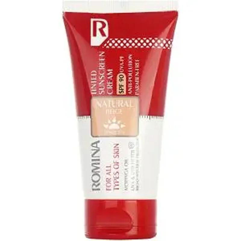 لوسیون ضد آفتاب رومینا بژ طبیعی مناسب برای پوست چرب SPF90