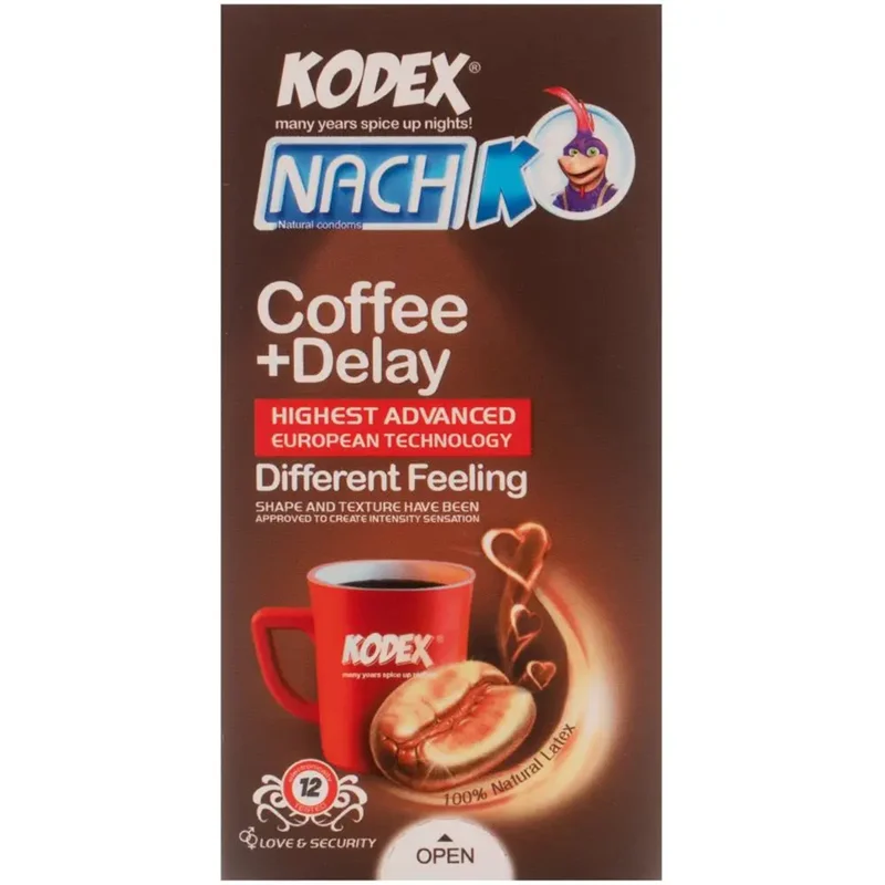 کاندوم کدکس مدل Coffee +Delay بسته 12 عددی