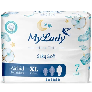 نوار بهداشتی بالدار خیلی نازک مای لیدی مدل Silky Soft سایز خیلی بزرگ بسته 7 عددی