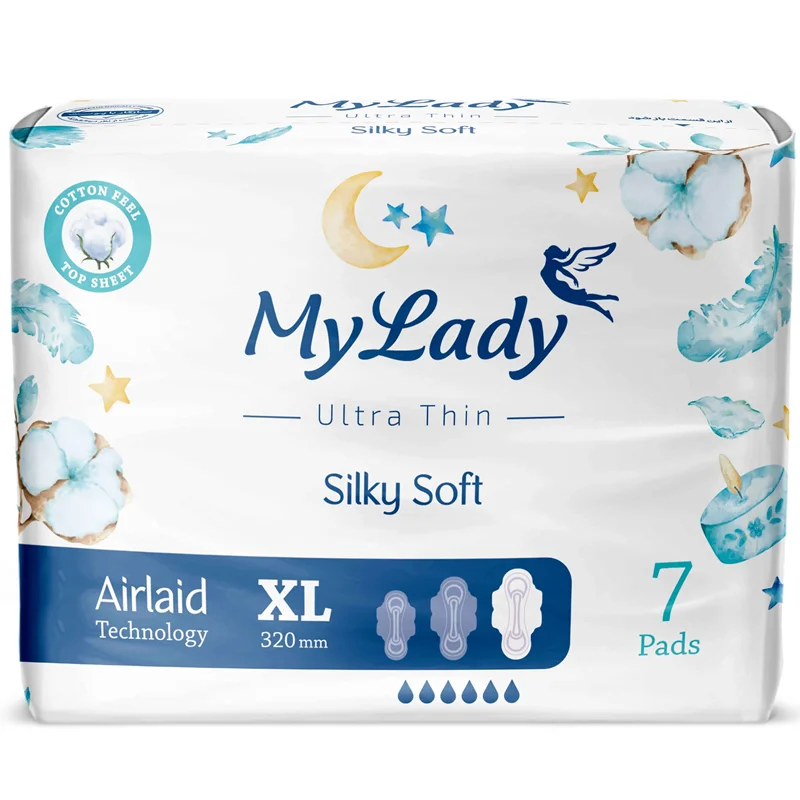 نوار بهداشتی بالدار خیلی نازک مای لیدی مدل Silky Soft سایز خیلی بزرگ بسته 7 عددی