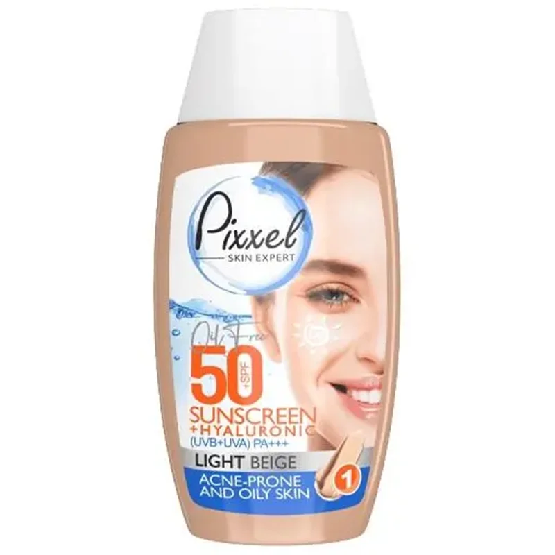 کرم ضد آفتاب پیکسل بژ روشن مناسب برای پوست چرب SPF 50 ظرفیت 50 میلی لیتر