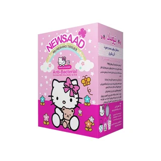 دستمال مرطوب آنتی باکتریالء دست و صورت نیوساد طرح کیتی
