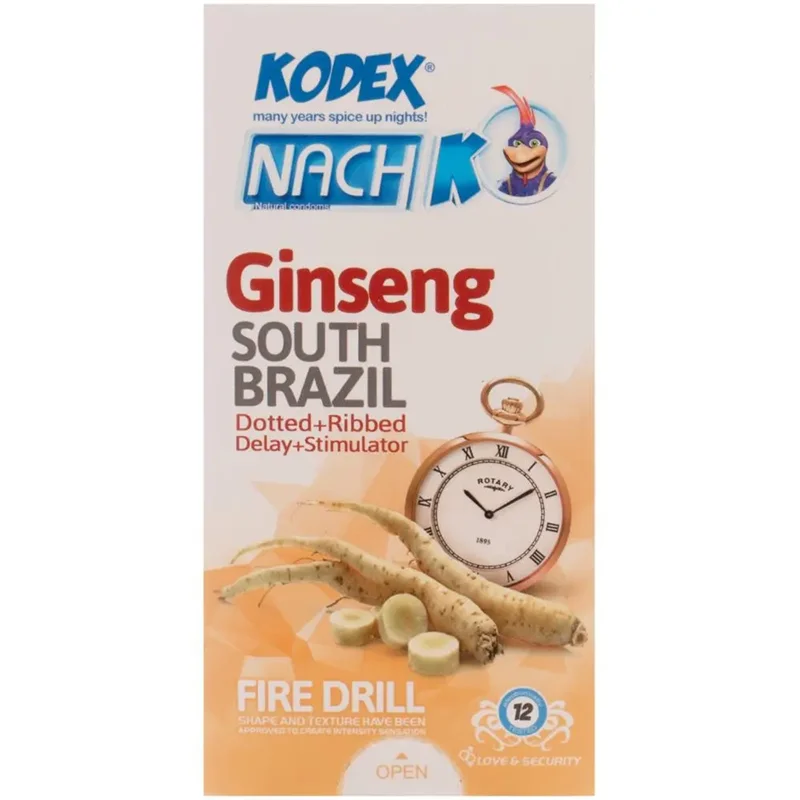 کاندوم کدکس مدل Ginseng South Brazil بسته 12 عددی