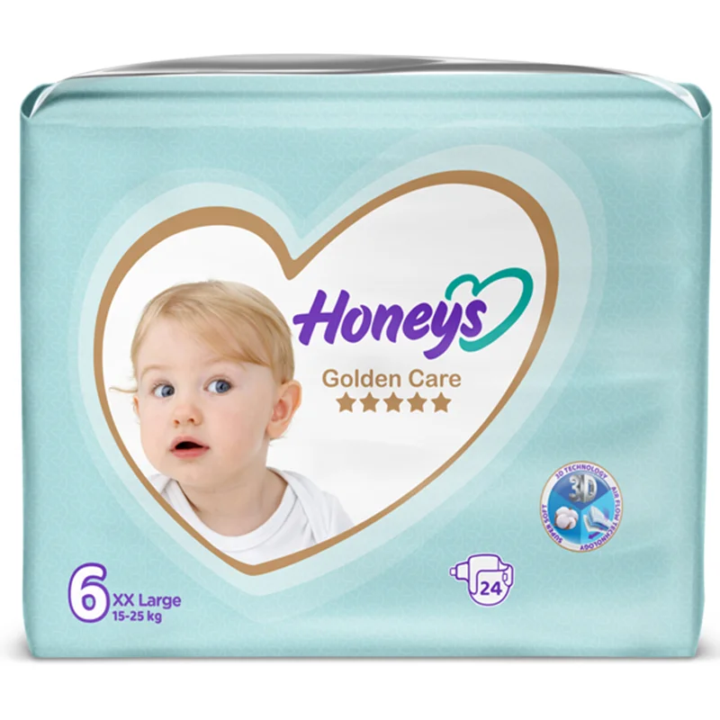 پوشک بچه هانیز سایز 6 بسته 24 عددی