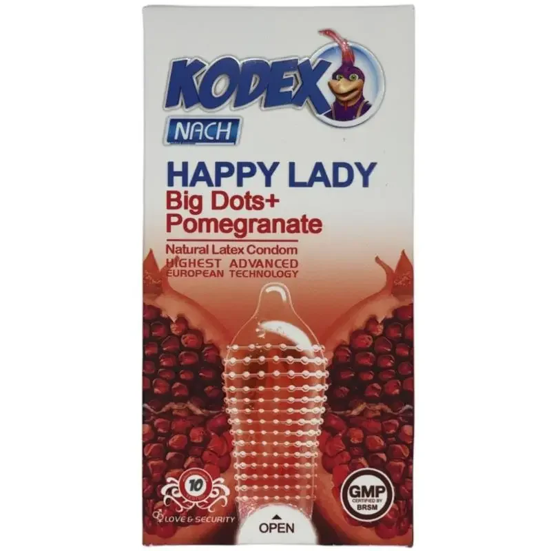 کاندوم کدکس مدل Happy Lady بسته 10 عددی