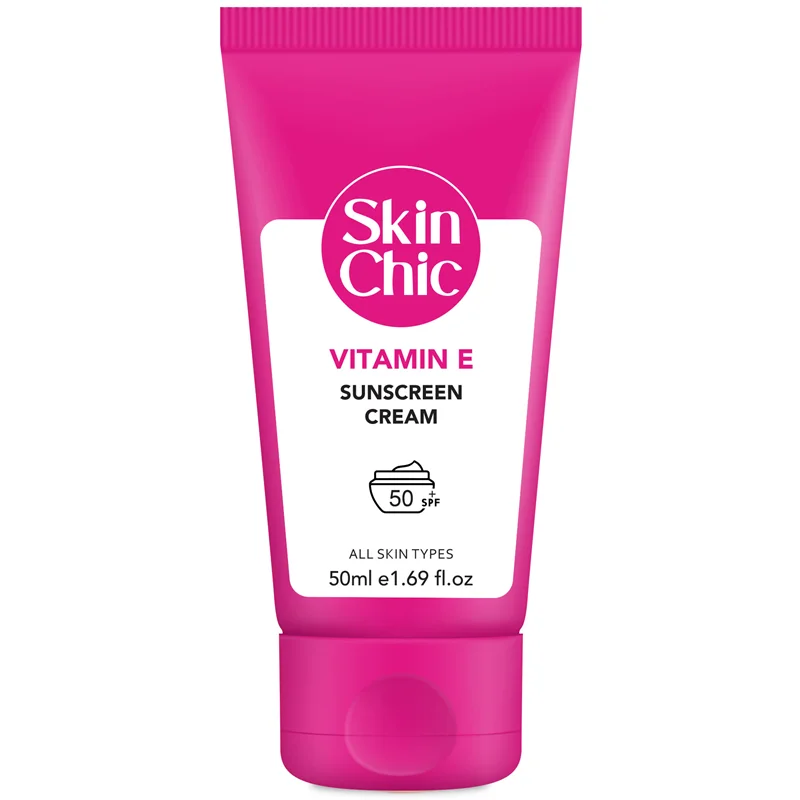کرم ضد آفتاب اسکین شیک SPF50 حاوی ویتامین E