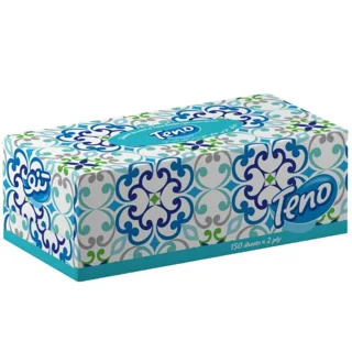 دستمال جعبه ای تنو 2 لایه بسته 150 برگ