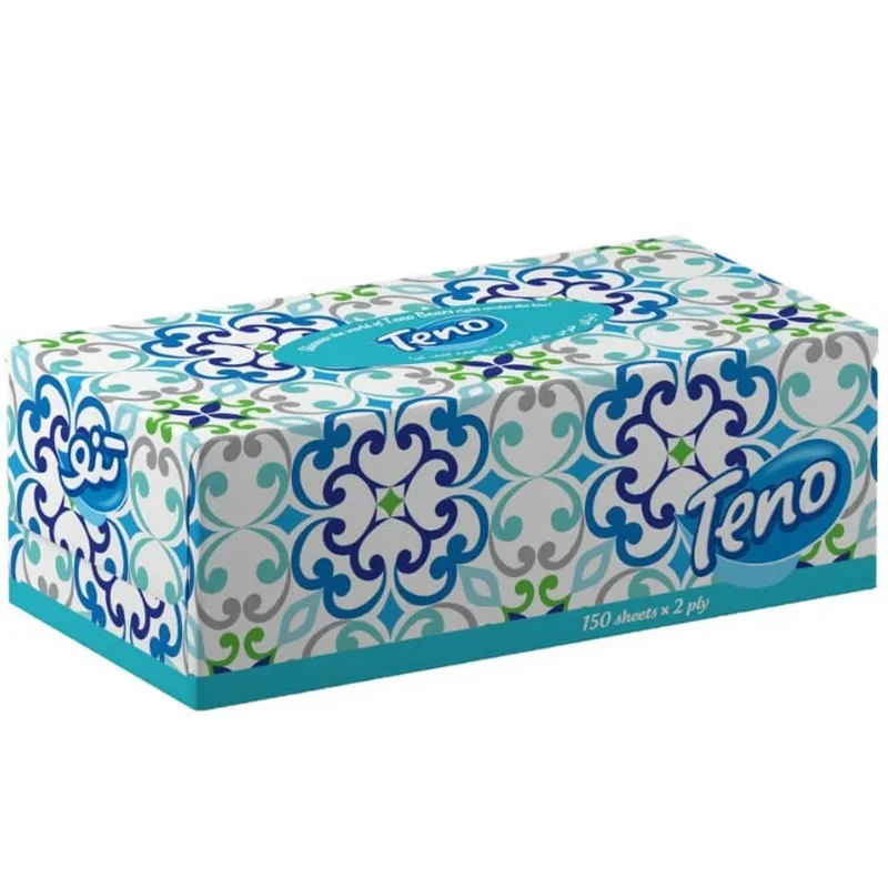 دستمال جعبه ای تنو 2 لایه بسته 150 برگ