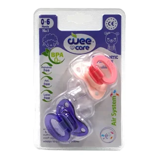 پستانک ارتودنسی دوقلو مات و شفاف وی ‌کر کد P131 سایز 1