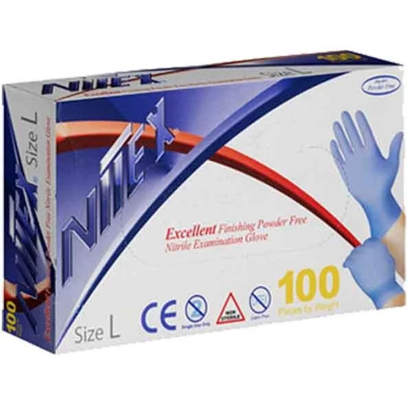 دستکش یکبار مصرف نیتریل نیتکس 100 عددی