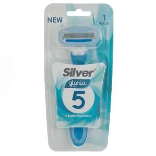تیغ سیستم زنانه 5 لبه سیلور مدل Blue Gloria5