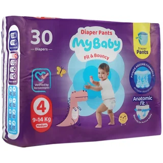 پوشک شورتی کانال دار سایز 4 مای بیبی