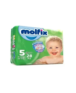 پوشک سایز 5 با تکنولوژی 3 بعدی مولفیکس بسته 28 عددی