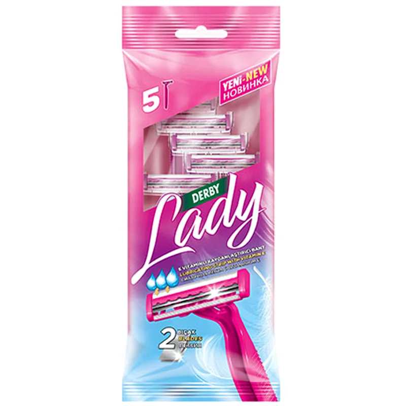 خودتراش دربی دو لبه مدل Lady بسته 5 عددی