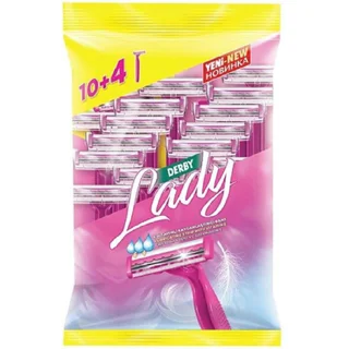 خودتراش دربی دو لبه مدل Lady بسته 14 عددی
