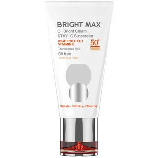 کرم ضد آفتاب برایت مکس رنگی طبیعی SPF50 حاوی ویتامین C