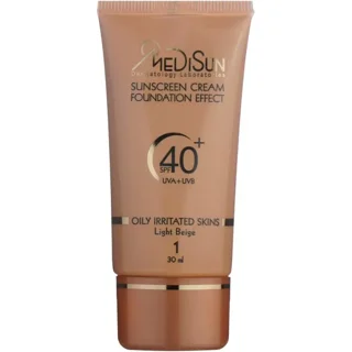 کرم ضد آفتاب تیوپی مدیسان بژ روشن مناسب برای پوست چرب SPF 40