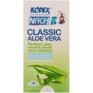 کاندوم کدکس مدل Classic Aloe Vera بسته 12 عددی