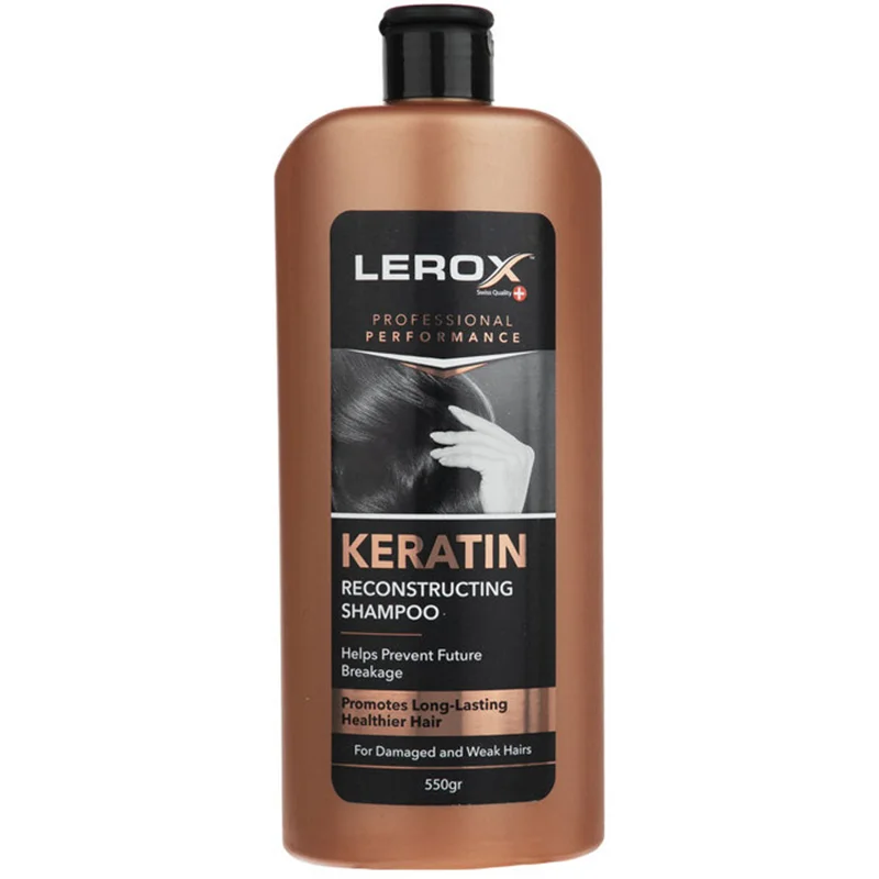 شامپو مو لروکس مناسب موهای آسیب دیده و شکننده مدل Keratin