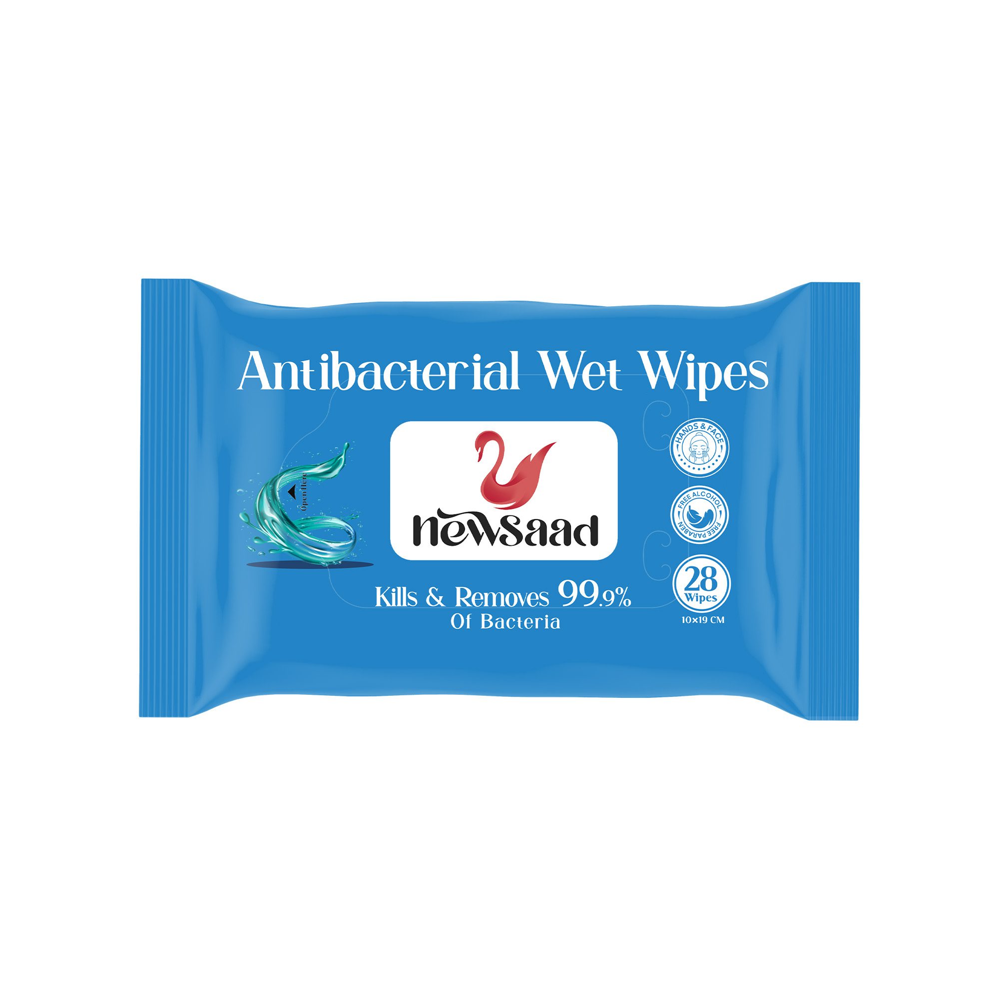 دستمال مرطوب آنتی باکتریال ۲۸ برگی نیوساد