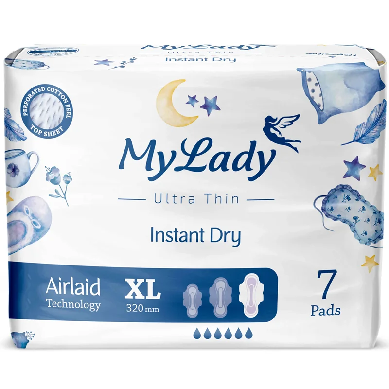 نوار بهداشتی بالدار خیلی نازک مای لیدی مدل Instant Dry سایز خیلی بزرگ بسته 7 عددی